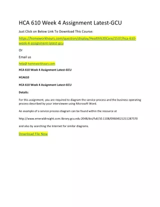 hca 610 week 4 assignment latest gcu just click
