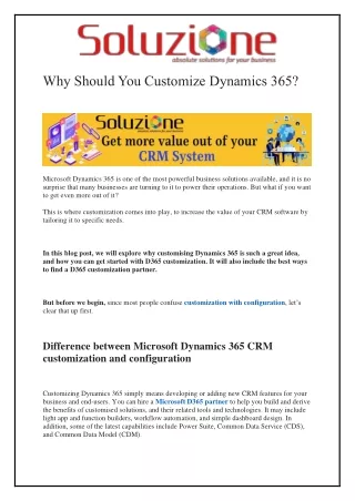 Dynamics 365 Customization: Why You Should Do It