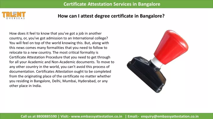 certificate attestation services in bangalore