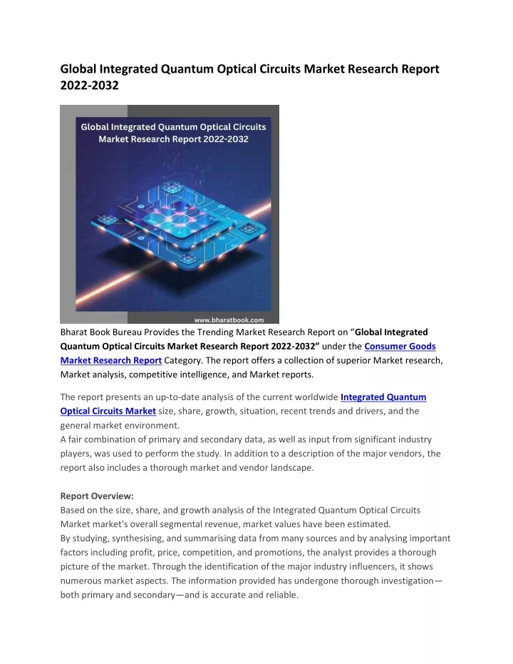 global integrated quantum optical circuits market