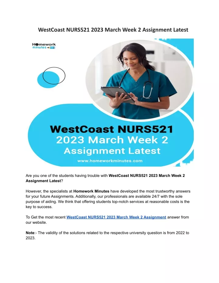 westcoast nurs521 2023 march week 2 assignment
