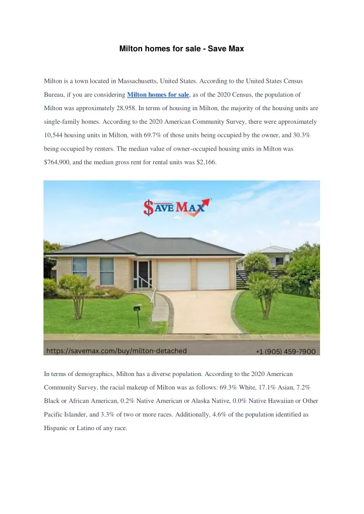 milton homes for sale save max