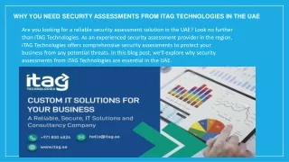 Why You Need Security Assessments from iTAG Technologies