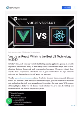Vue Js vs React: Which is the Best JS Technology in 2023