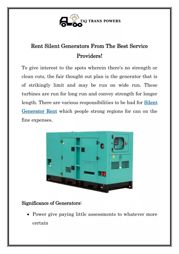 rent silent generators rent silent generators