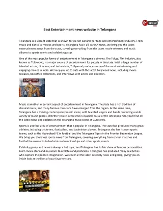 Best Entertainment news website in Telangana