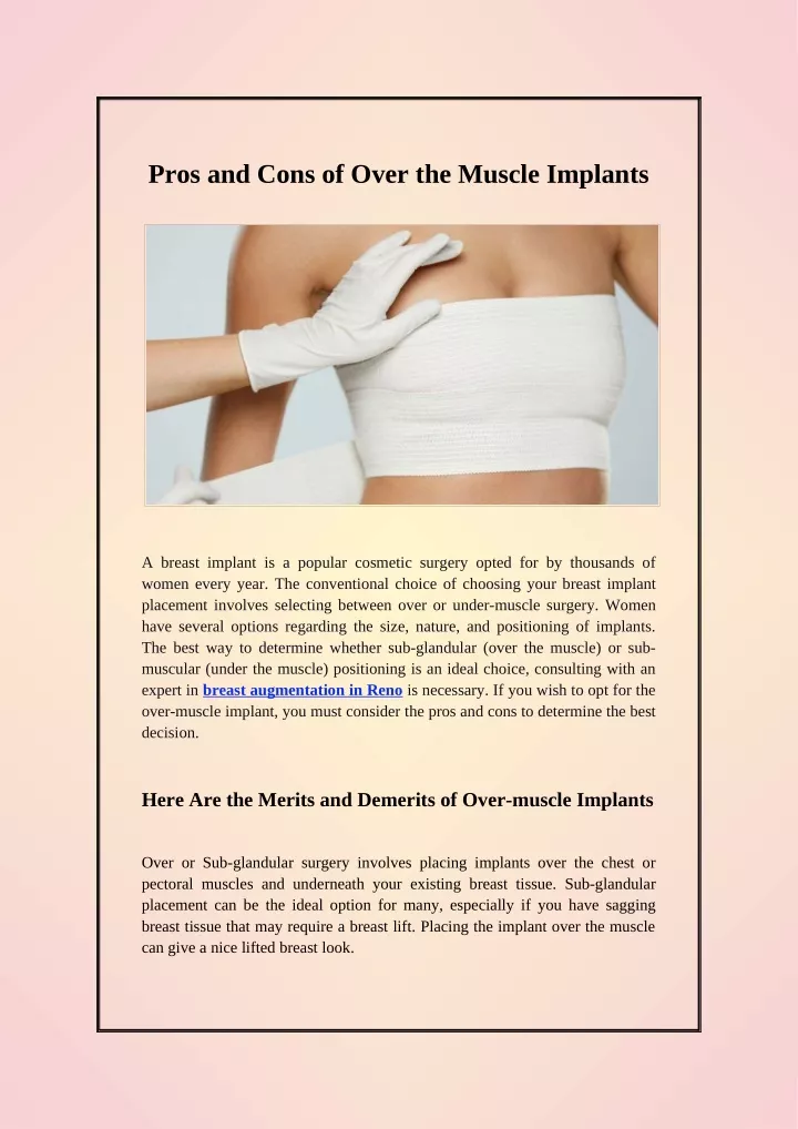 pros and cons of over the muscle implants