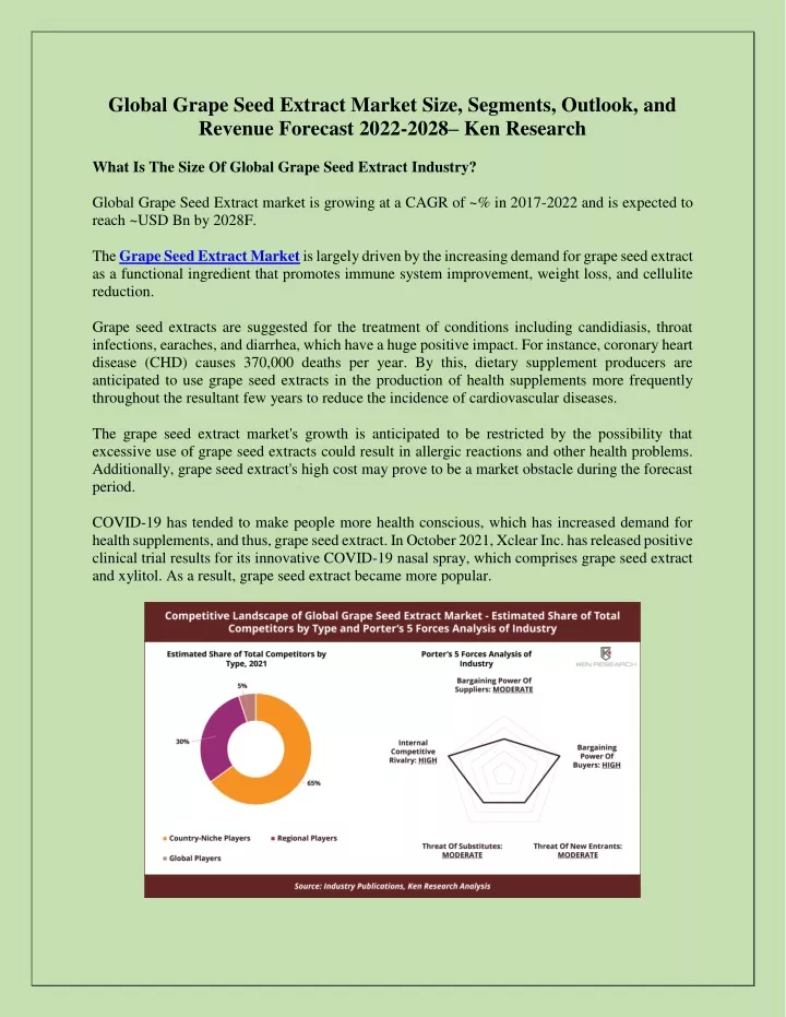 global grape seed extract market size segments