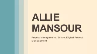 Allie Mansour - Problem Solver and Creative Thinker