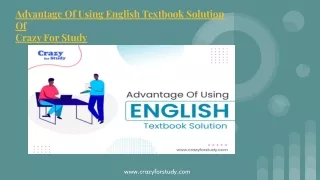 Advantage Of Using English Textbook Solution Of  Crazy For Study