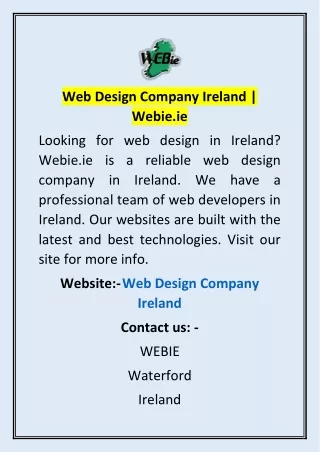 Web Design Company Ireland | Webie.ie