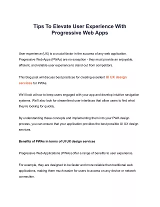 tips to elevate user experience with progressive