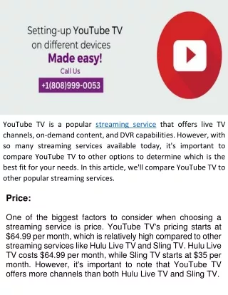 YouTube TV vs. other streaming services A comparison