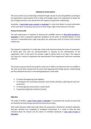 process of stock audits the most common