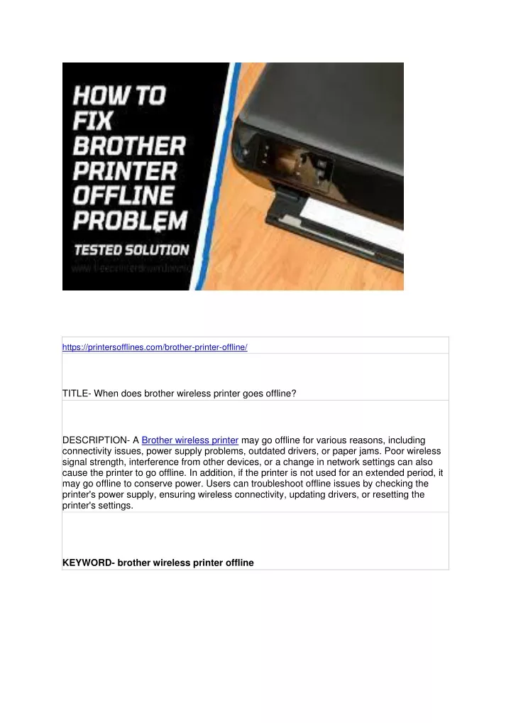 https printersofflines com brother printer