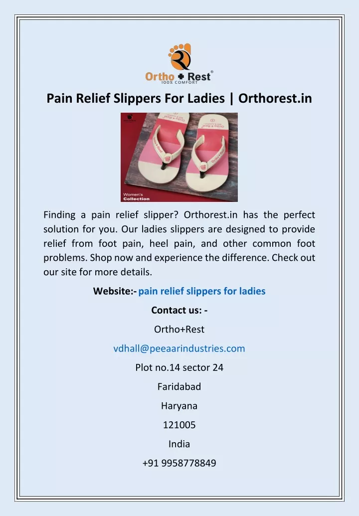 pain relief slippers for ladies orthorest in