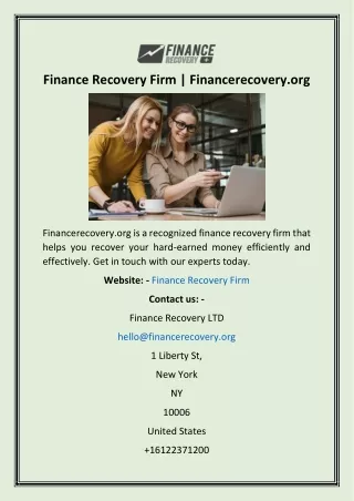 Finance Recovery Firm  Financerecovery.org