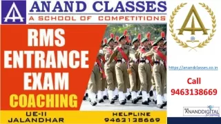 9463138669|RMS Exam Coaching Center in Jalandhar|ANAND CLASSES|RMS Coaching Near
