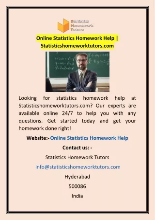online statistics homework help