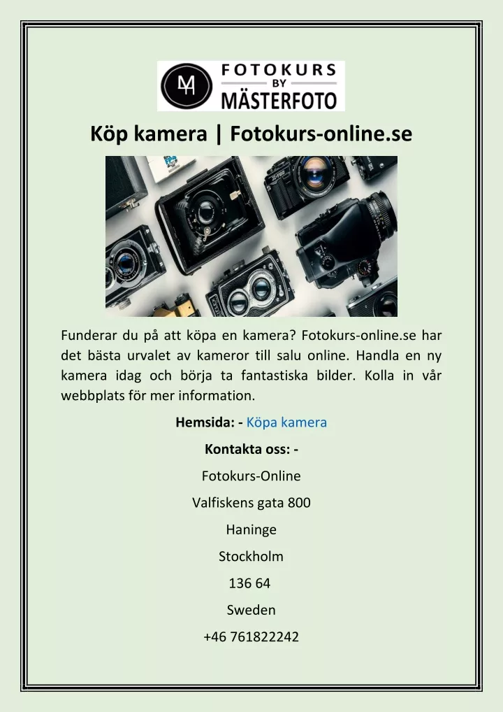 k p kamera fotokurs online se