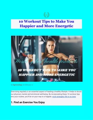 10 Workout Tips to Make You Happier and More Energetic
