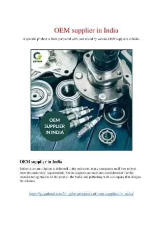 OEM supplier in india