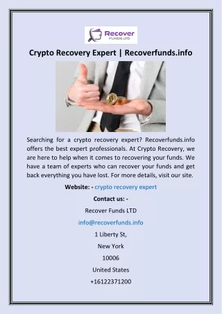Crypto Recovery Expert  Recoverfunds.info