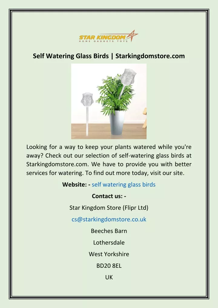 self watering glass birds starkingdomstore com