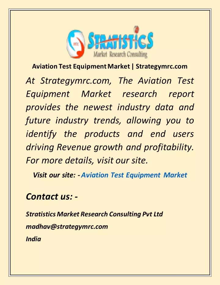 aviation test equipment market strategymrc com