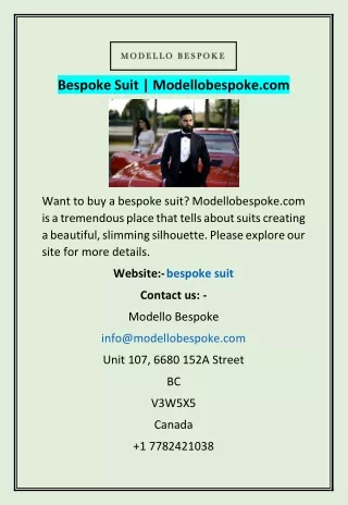 bespoke suit modellobespoke com
