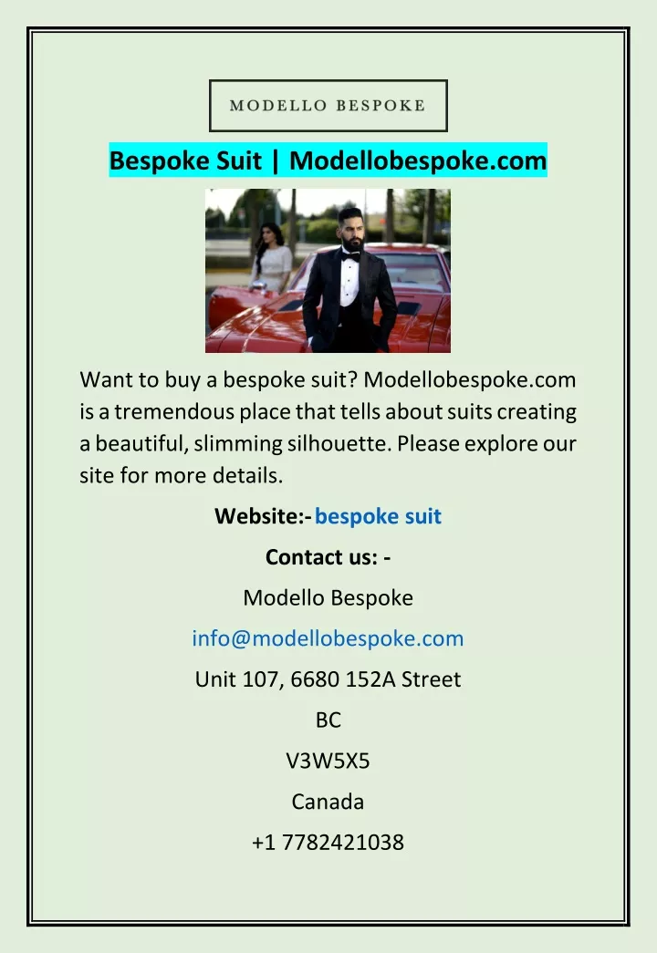 bespoke suit modellobespoke com