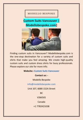 custom suits vancouver modellobespoke com