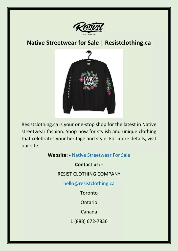 native streetwear for sale resistclothing ca
