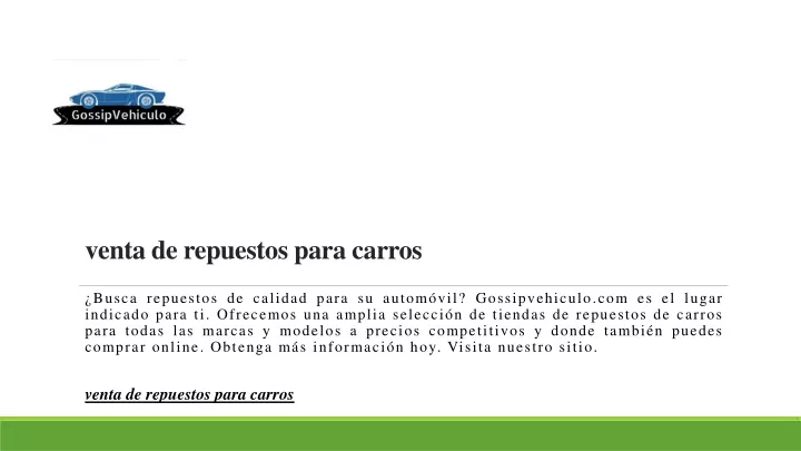 venta de repuestos para carros