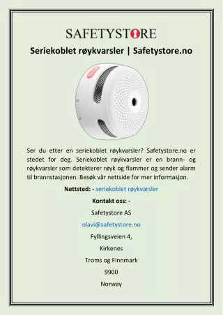 Seriekoblet røykvarsler  Safetystore.no
