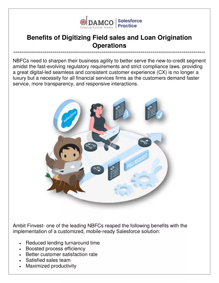 benefits of digitizing field sales and loan