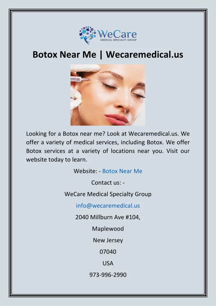 botox near me wecaremedical us