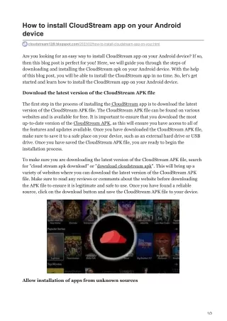 how to install cloudstream app on your android