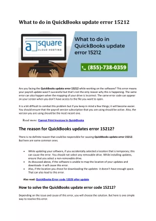 What to do in QuickBooks update error 15212