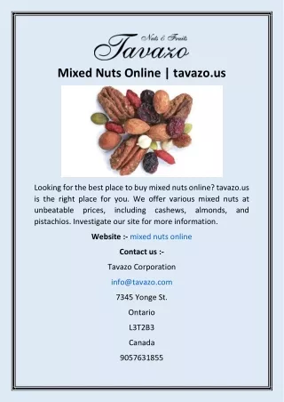 mixed nuts online tavazo us