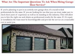 what are the important questions to ask when