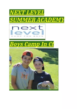 Boys Camp In Ct
