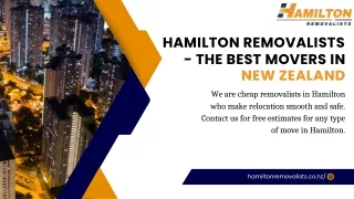 The Best Moving Company - Hamilton Removalists