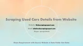 scraping used cars details from website