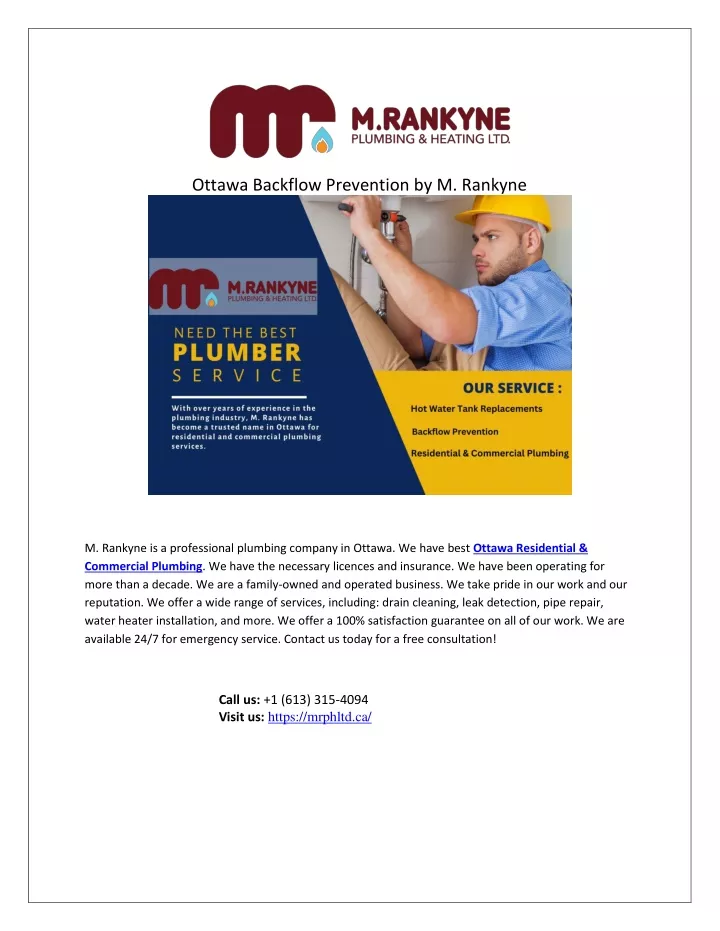 ottawa backflow prevention by m rankyne