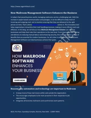 How Mailroom Management Software Enhances the Business
