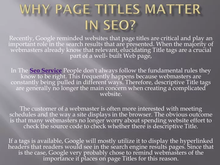 why page titles matter in seo
