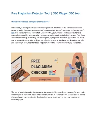 Free Plagiarism Detector Tool | SEO Wagon SEO tool