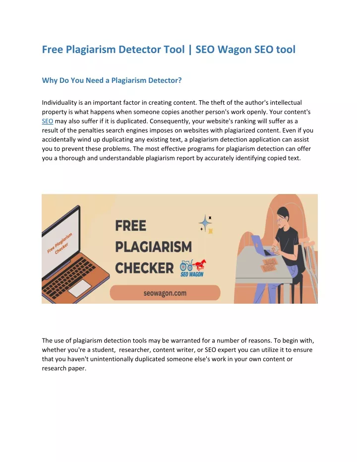 free plagiarism detector tool seo wagon seo tool