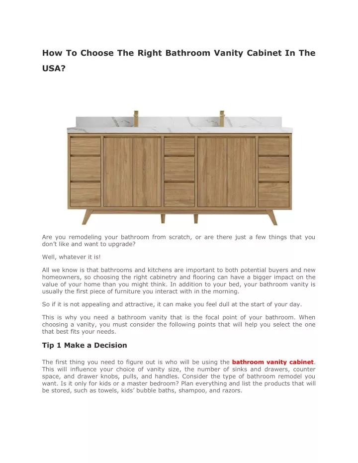 how to choose the right bathroom vanity cabinet